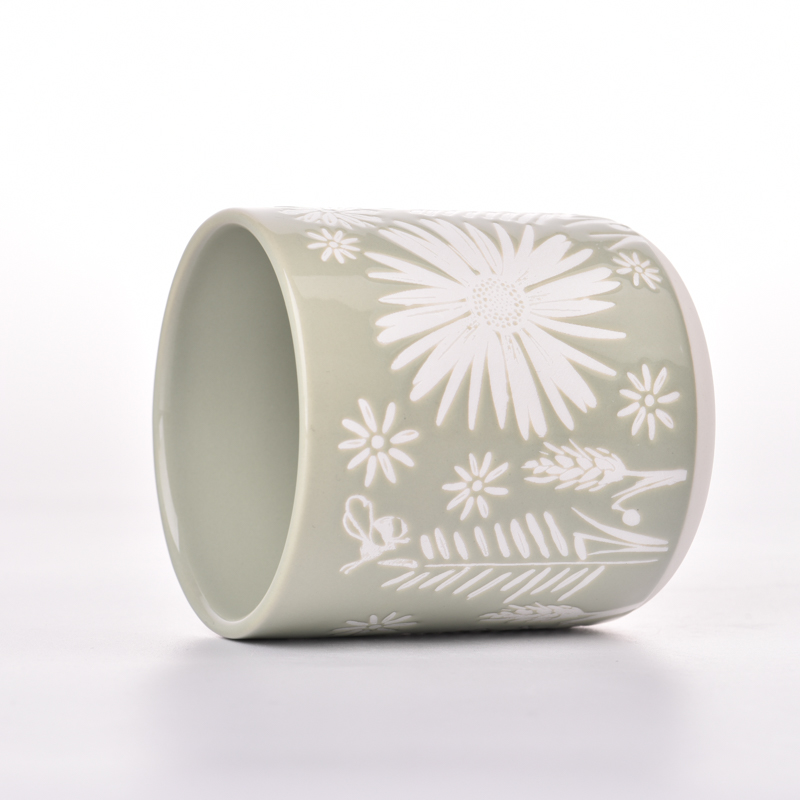 Hand Made Glazed Ceramic Cup 11oz Aroma Candle Jar Supplier