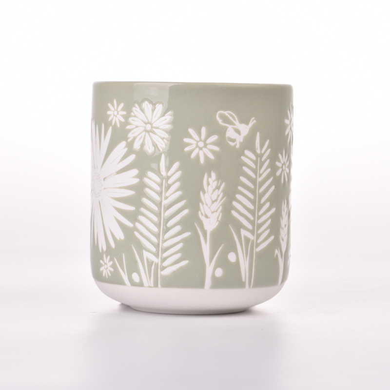 Hand Made Glazed Ceramic Cup 11oz Aroma Candle Jar Supplier