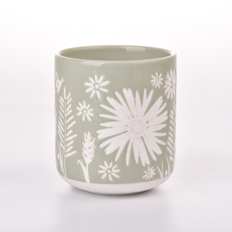 Handgefertigter glasierter Keramikbecher 11oz Aroma Kerzenglas Lieferant