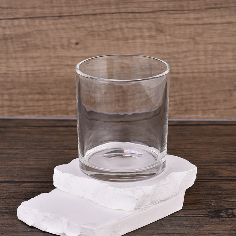 Supplier custom-made 303ml transparent glass candle jar for home decoration