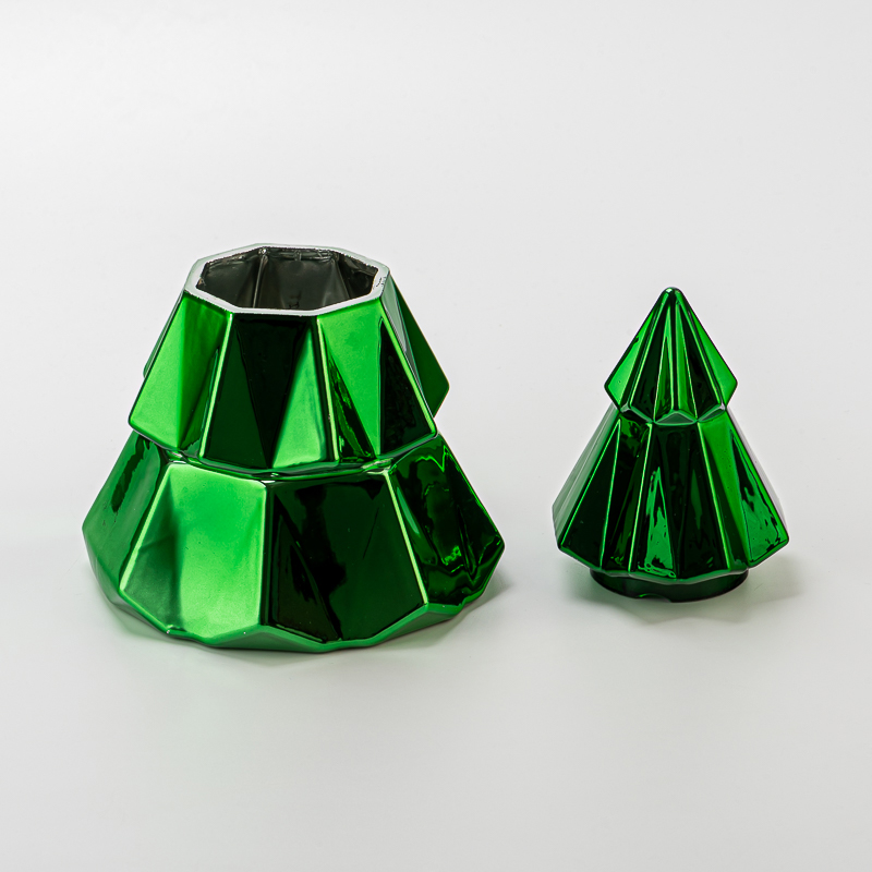 Wholesale 100ml Christmas Tree Glass Candle Jars with Lids 