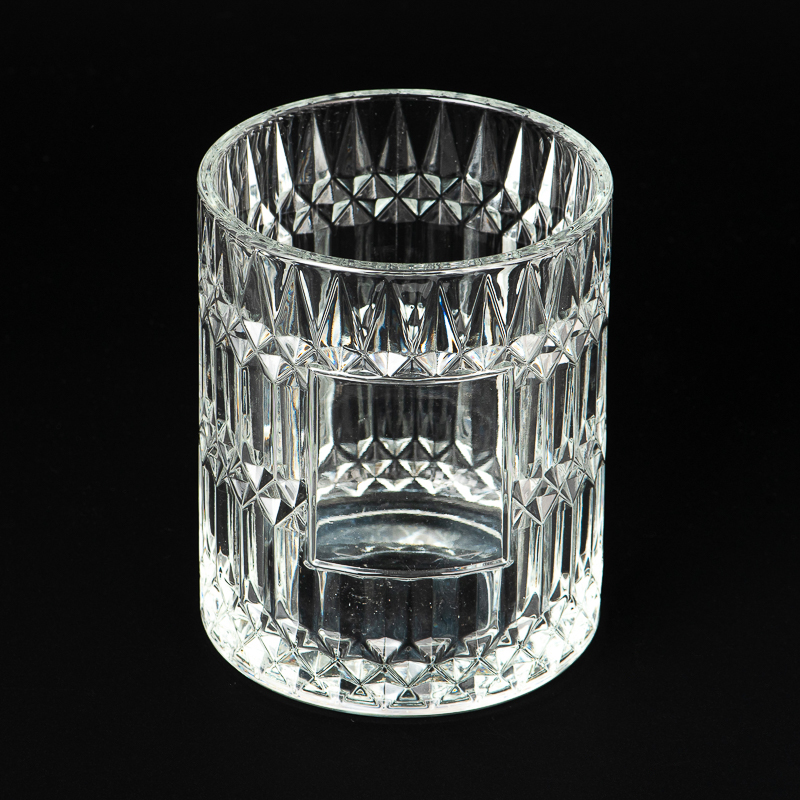 大きなサイズのダイヤモンドガラスキャンドルホルダー