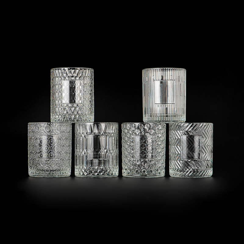 embossed pattern glass candle ja embossed pattern glass candle ja