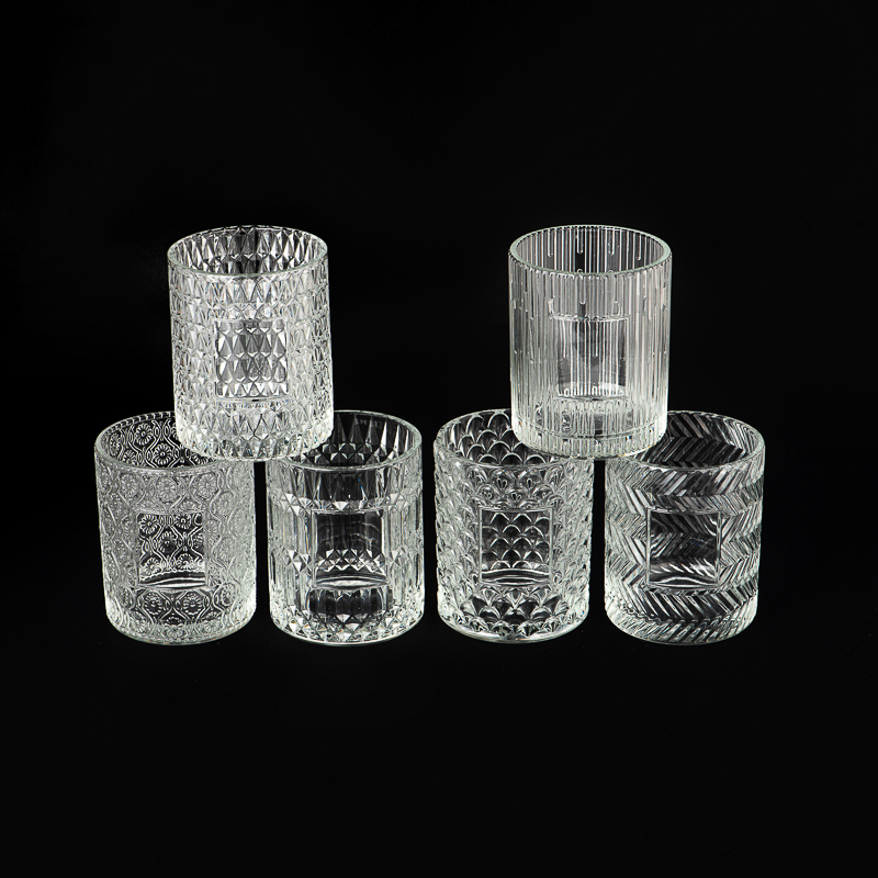 embossed pattern glass candle ja embossed pattern glass candle ja