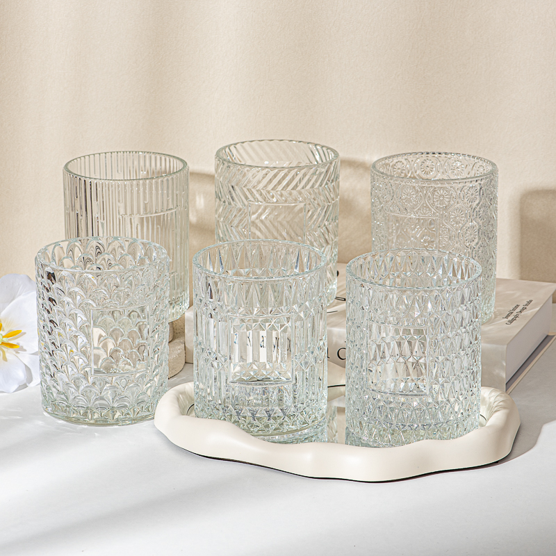 embossed pattern glass candle ja embossed pattern glass candle ja