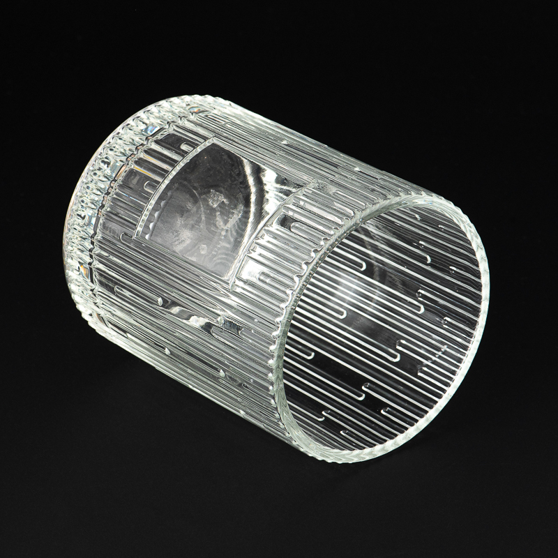 ribbed glass candle holder jar ribbed glass candle holder jar