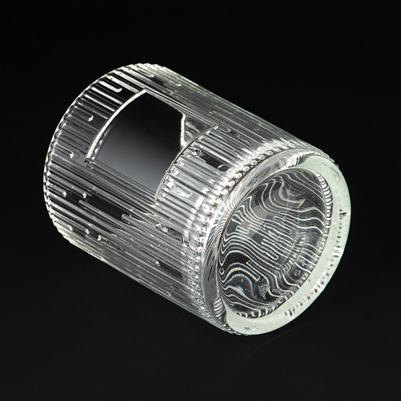 ribbed glass candle holder jar ribbed glass candle holder jar