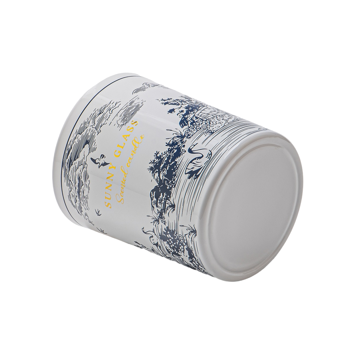 Custom decal paper ceramic candle jar for bulk wedding decorations Custom decal paper ceramic candle jar for bulk wedding decorations