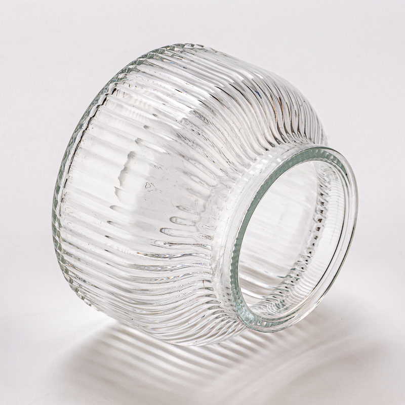 ribbed glass candle container ribbed glass candle container