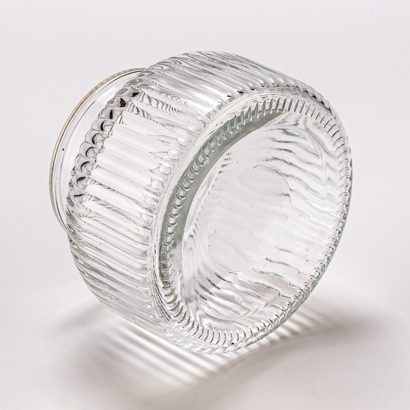 ribbed glass candle container ribbed glass candle container