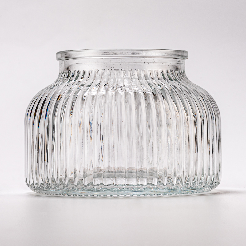 ribbed glass candle container ribbed glass candle container