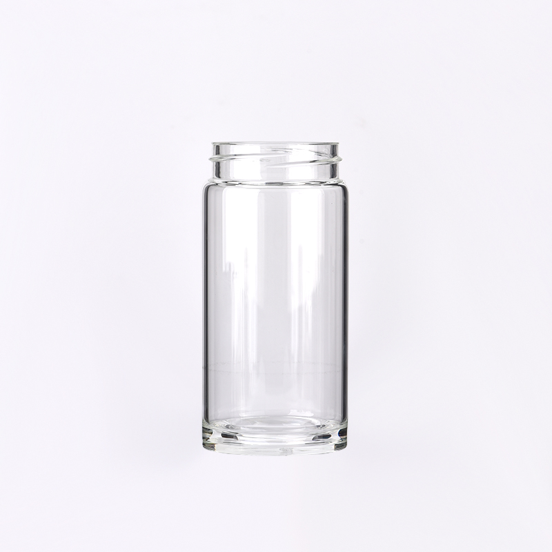 Großhandelspezifische einfache transparente Glaskerzengläser mit Deckel erhältlich