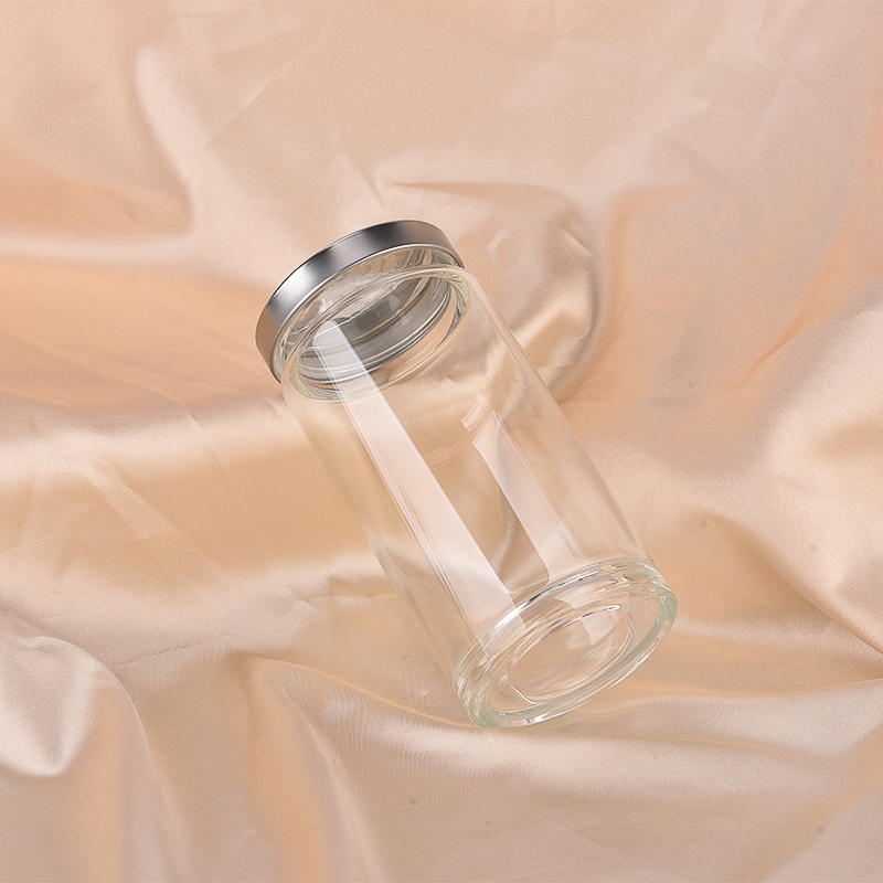 Wholesale customized simple transparent glass candle jars with lids available Wholesale customized simple transparent glass candle jars with lids available