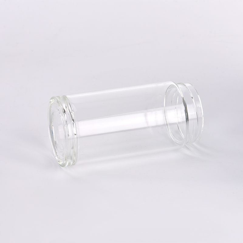 Großhandelspezifische einfache transparente Glaskerzengläser mit Deckel erhältlich