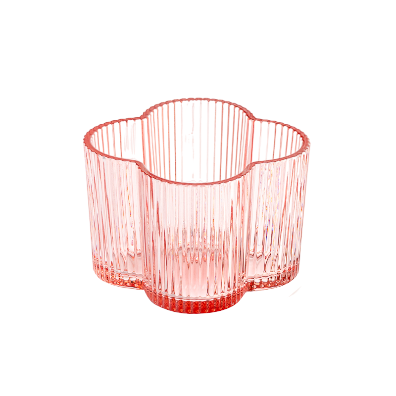 フラワーシェイプガラスキャンドルジャー2ウィックス3ウィックスガラスキャンドルホルダー