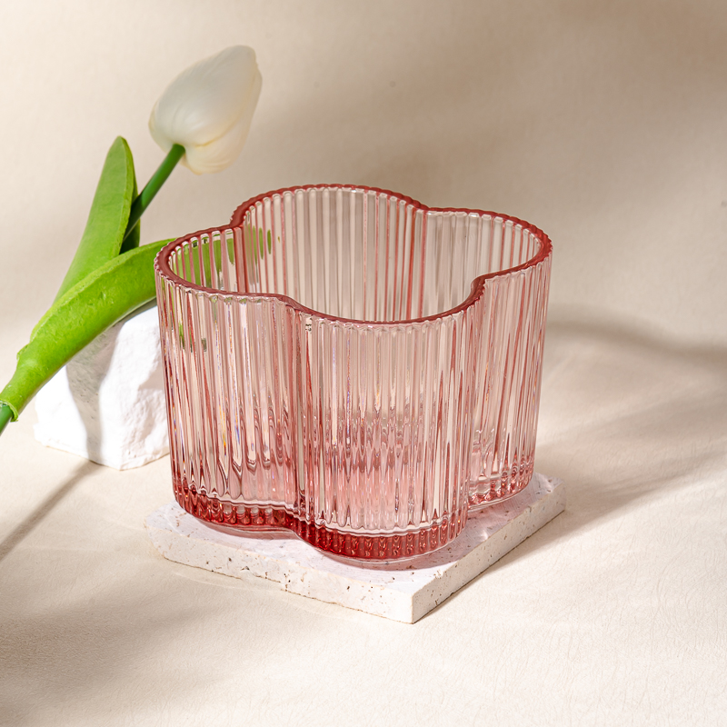Flower Shape Glass Candle Jars Two Wicks Three Wicks Glass Candle Holders Flower Shape Glass Candle Jars Two Wicks Three Wicks Glass Candle Holders