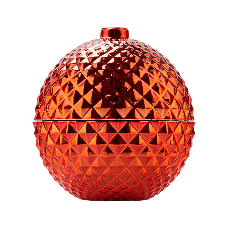 Ballformglaskerzenglas mit Deckel zur Weihnachtsdekoration