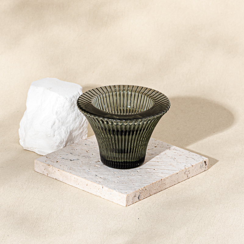 批发垂直线小玻璃烛台豪华烛台装饰品