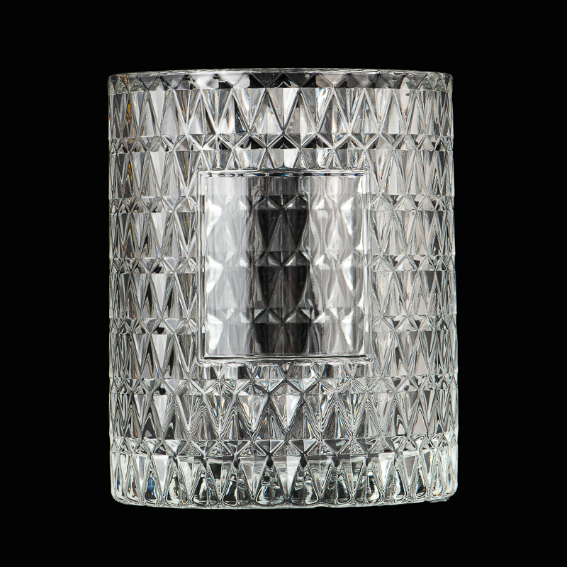 Popular Embossed Patterns Glass Wax Candle Jar Candle Holder Manufacturer