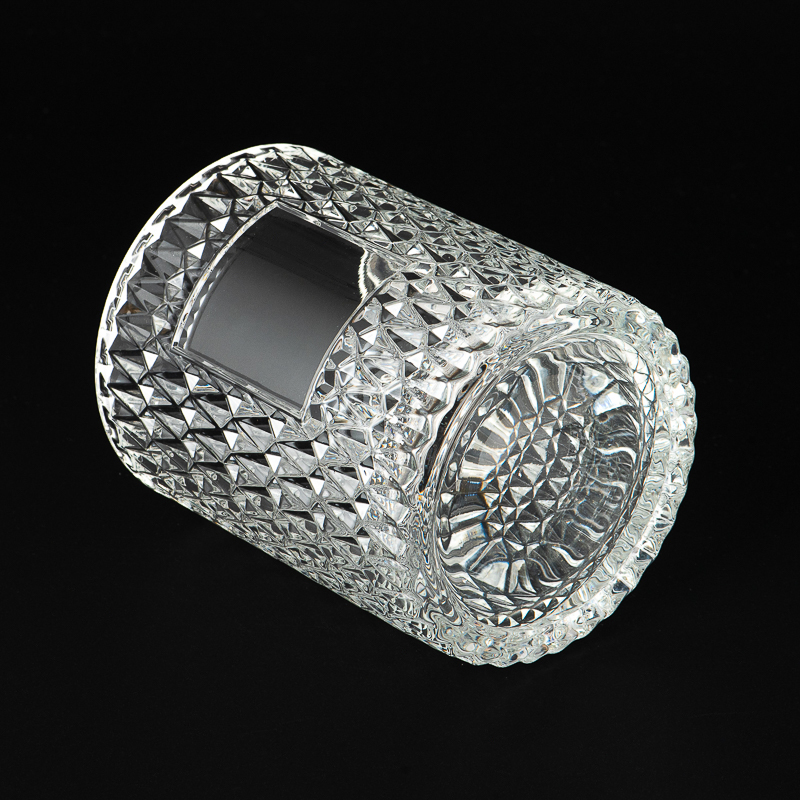 Popular Embossed Patterns Glass Wax Candle Jar Candle Holder Manufacturer