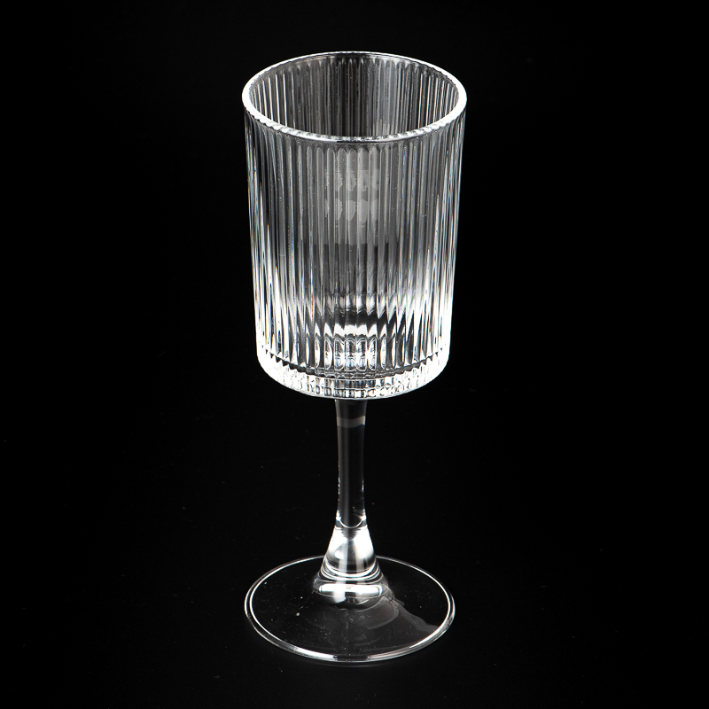 Fashionable Stripe Glass Stand Cup Candle Holder Wholesaling Fashionable Stripe Glass Stand Cup Candle Holder Wholesaling