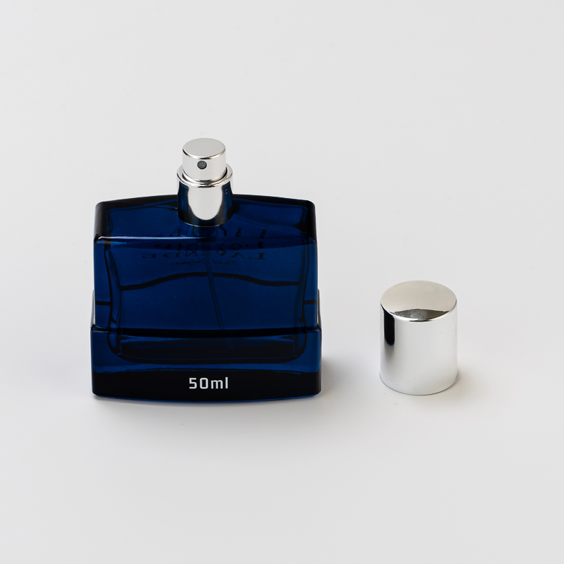 Popular Blue color Glass Perfume Bottle with home decor