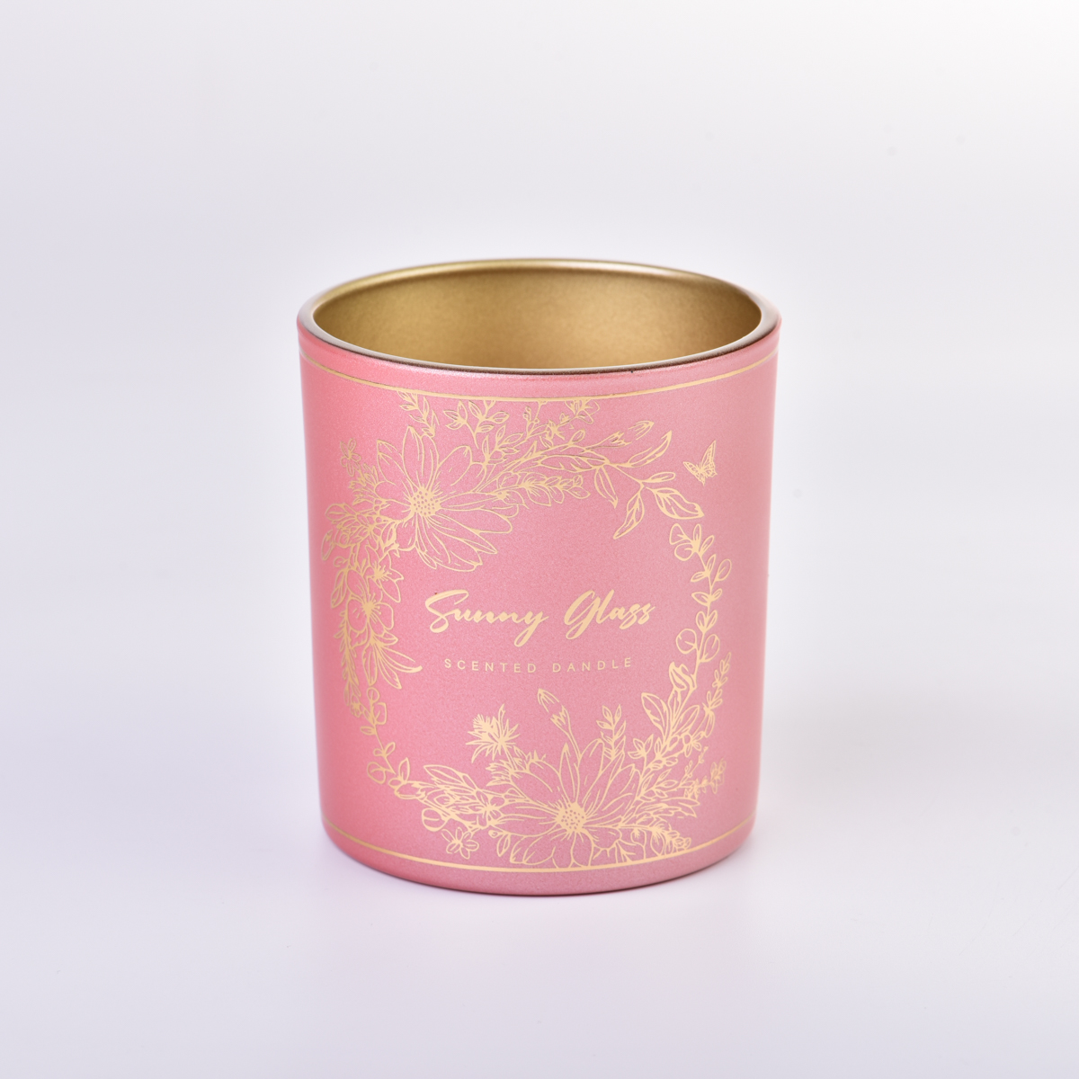 Wholesale 8oz decal  scented candle glass vessel
