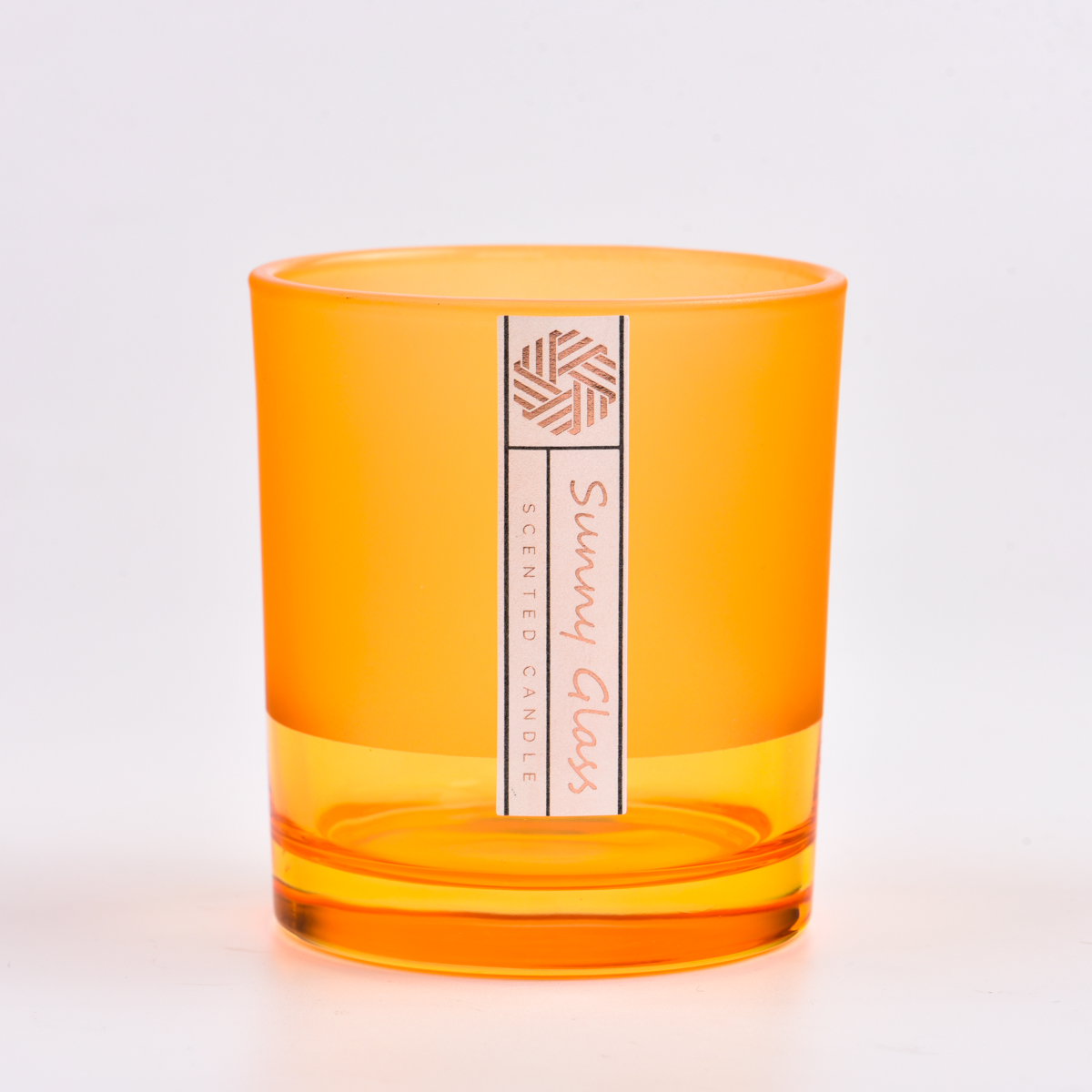 Clear yellow color Glass Candle Vessel with home decor