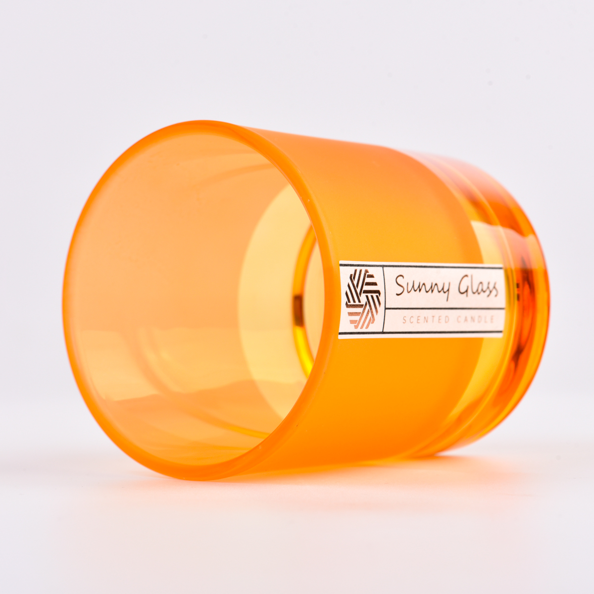 Klares gelbe Farbglaskerzengefäß mit Wohnkultur