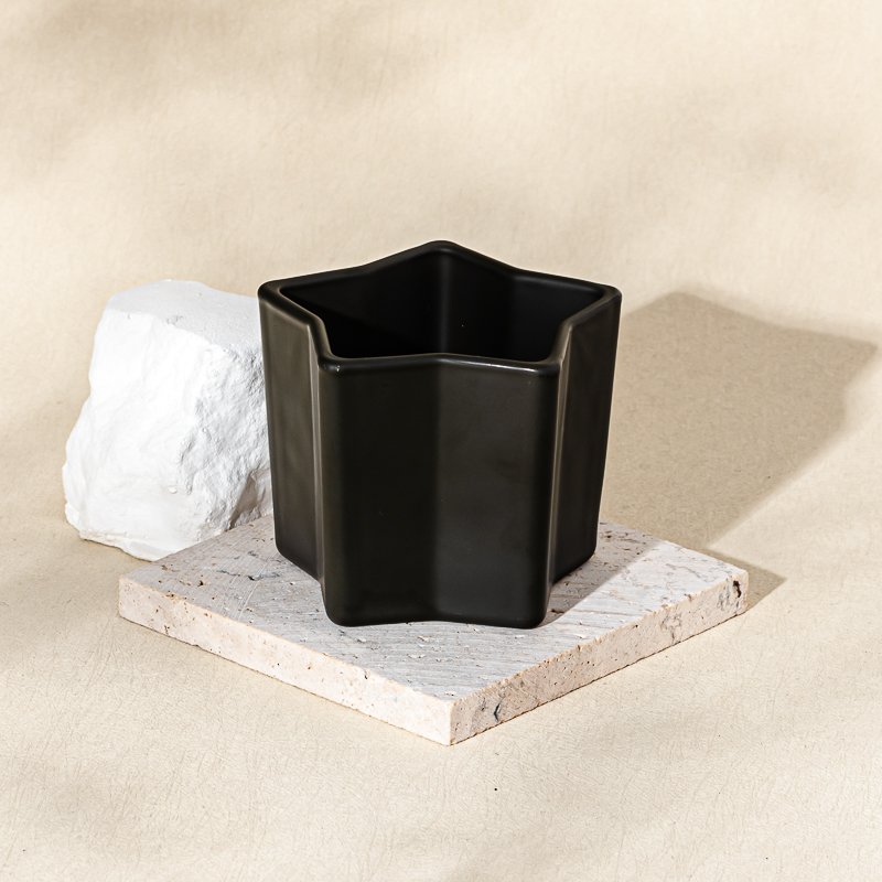 Großhandel Star Charme Black Glass Jars Bulk Kerzenhalter