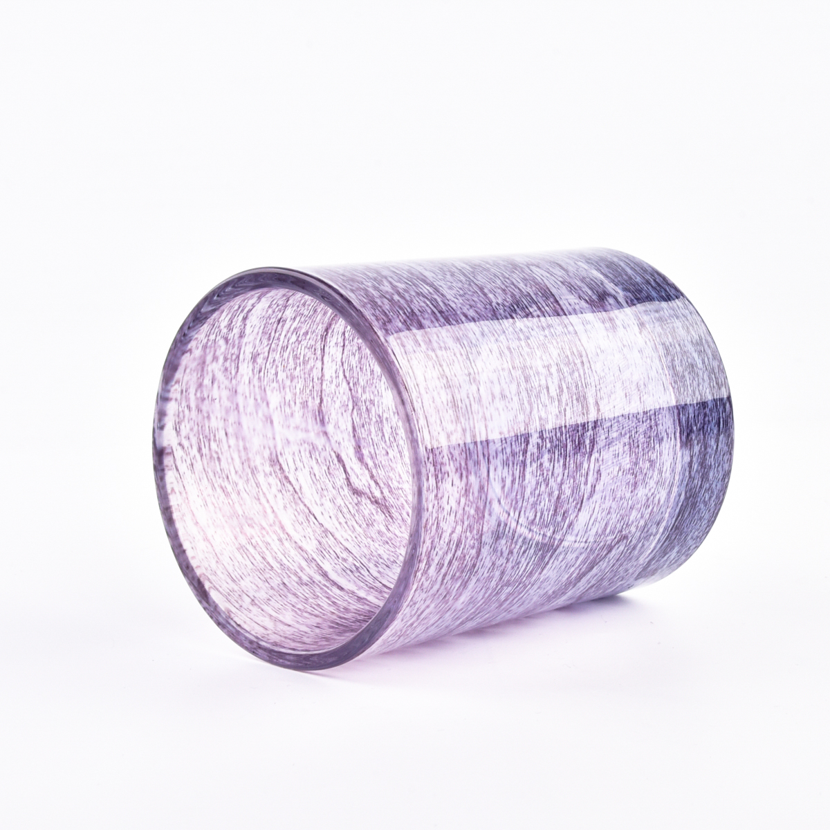 Barattoli a candela vuoti viola trasparenti per la produzione di candele