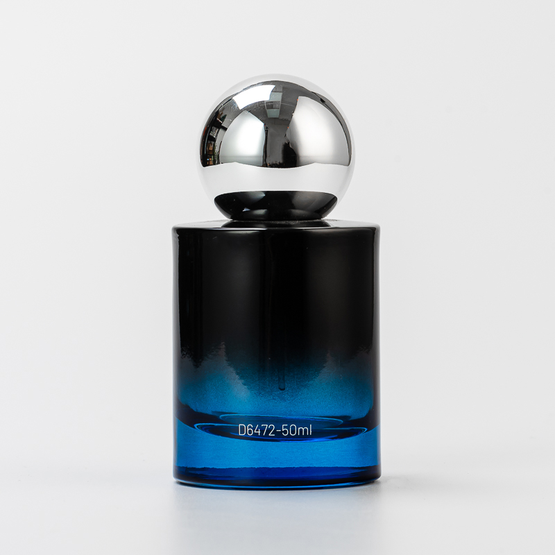 Ylellinen 50 ml lasipullo Tyhjä hajuveden ruiskupullo pallomuodolla Sliver -korkki