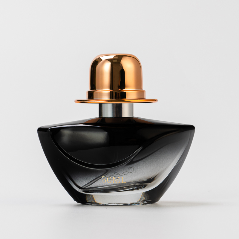 Pasadyang Kulay 30ml Elegant Creative Shape Glass Perfume Bottle na may Spray Head Gold Lid