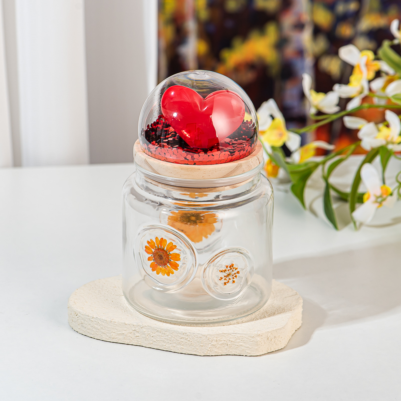 glass candle container glass candle jar with sealing dome lid - COPY - nipjl1