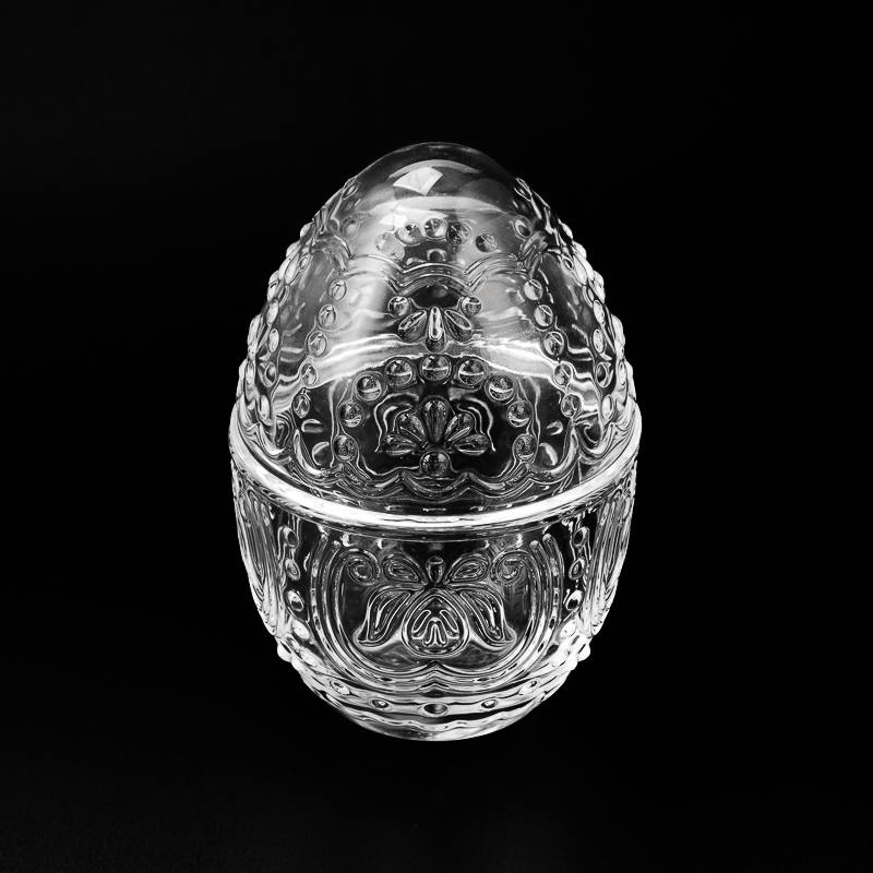 卸売 280 ml 300 ml 卵形、一致するガラス蓋付きの特定のパターン