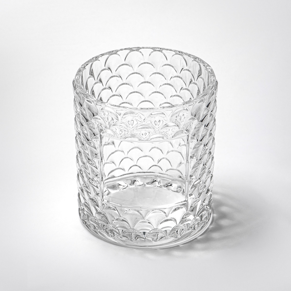 Custom Label Cylinder Embossed Glass Jar Empty Candle Holder for Candle Packaging - COPY - m6im0d