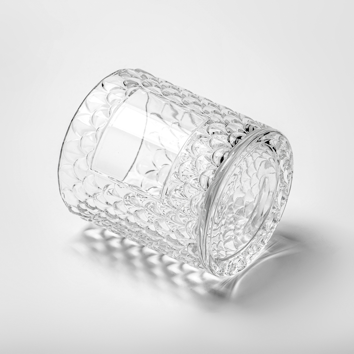 Custom Label Cylinder Embossed Glass Jar Empty Candle Holder for Candle Packaging - COPY - m6im0d