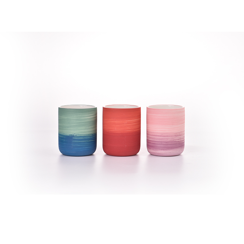 Retro Style Matte Blue Ceramic Candle Holder Supplier