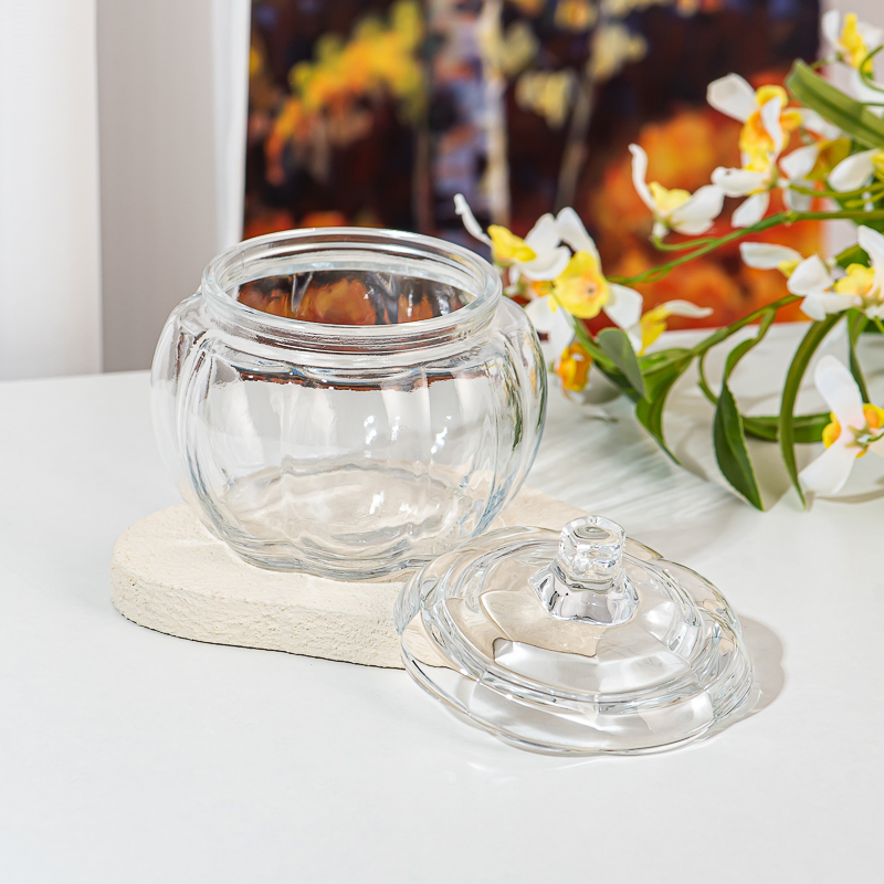 large size pumpkin glass container with lid large size pumpkin glass container with lid