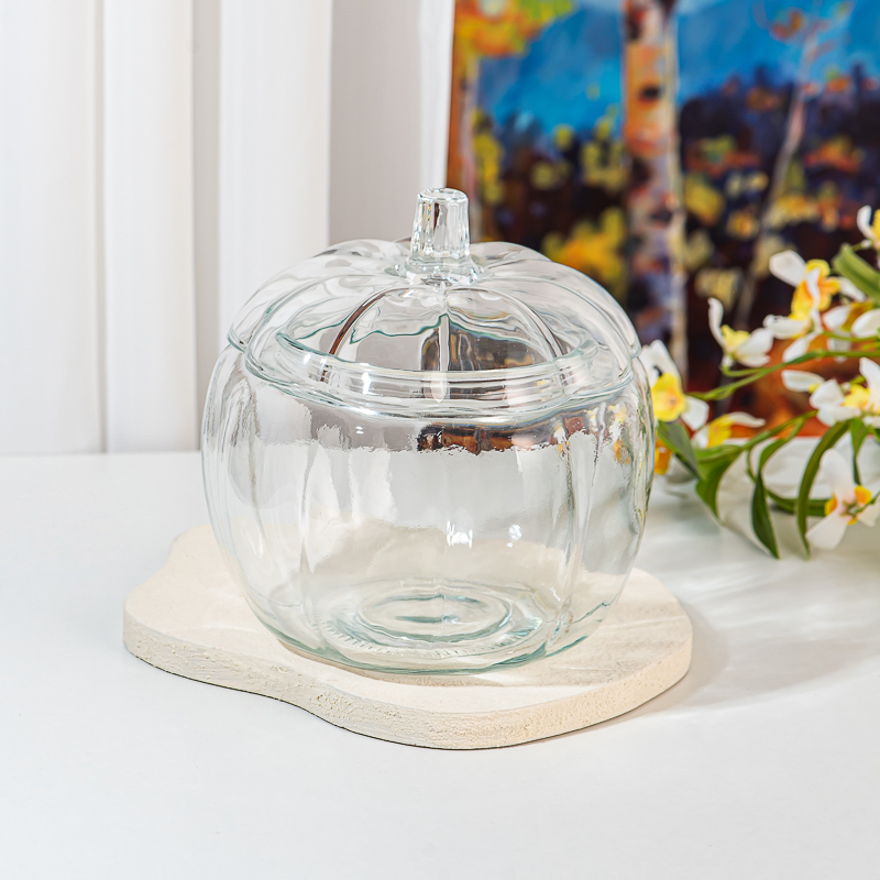 large size pumpkin glass container with lid large size pumpkin glass container with lid