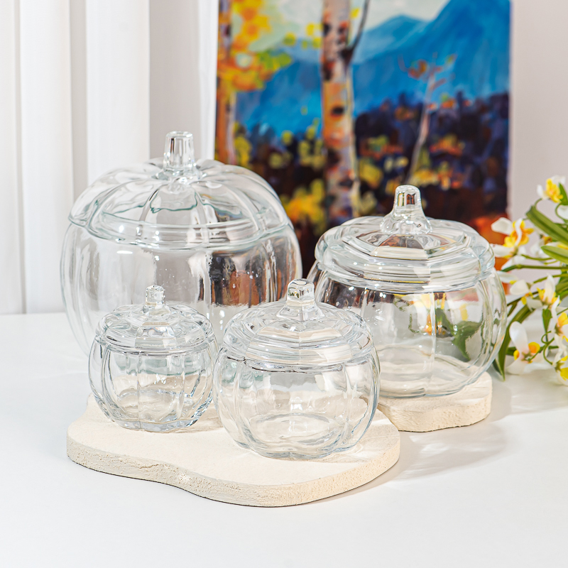 large size pumpkin glass container with lid large size pumpkin glass container with lid