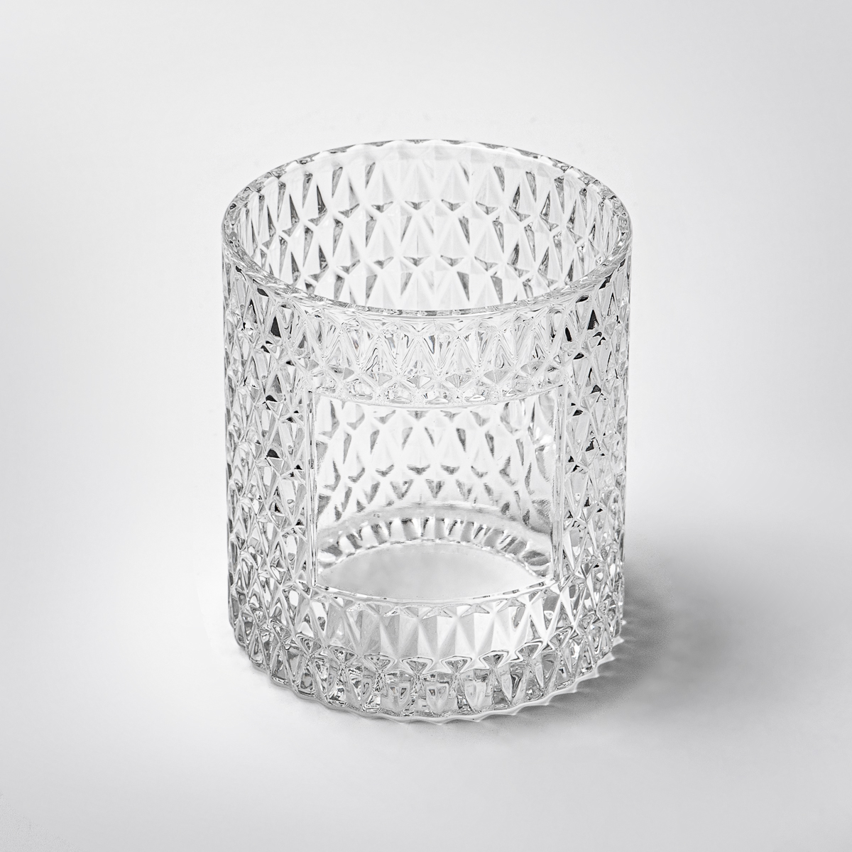 Toples Kaca Silinder Permukaan Emboss Toples Lilin Kosong untuk Kemasan Lilin