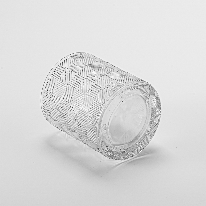 Luxury Texture Decor Transparent Glass Candle Jar for Candle Making Luxury Texture Decor Transparent Glass Candle Jar for Candle Making