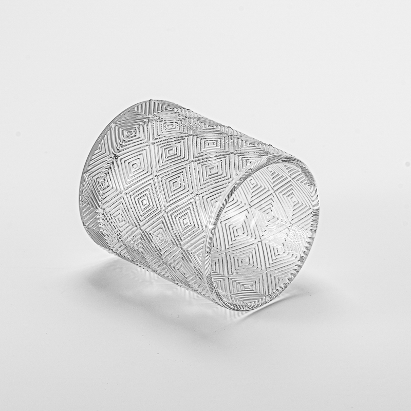 Luxury Texture Decor Transparent Glass Candle Jar for Candle Making Luxury Texture Decor Transparent Glass Candle Jar for Candle Making