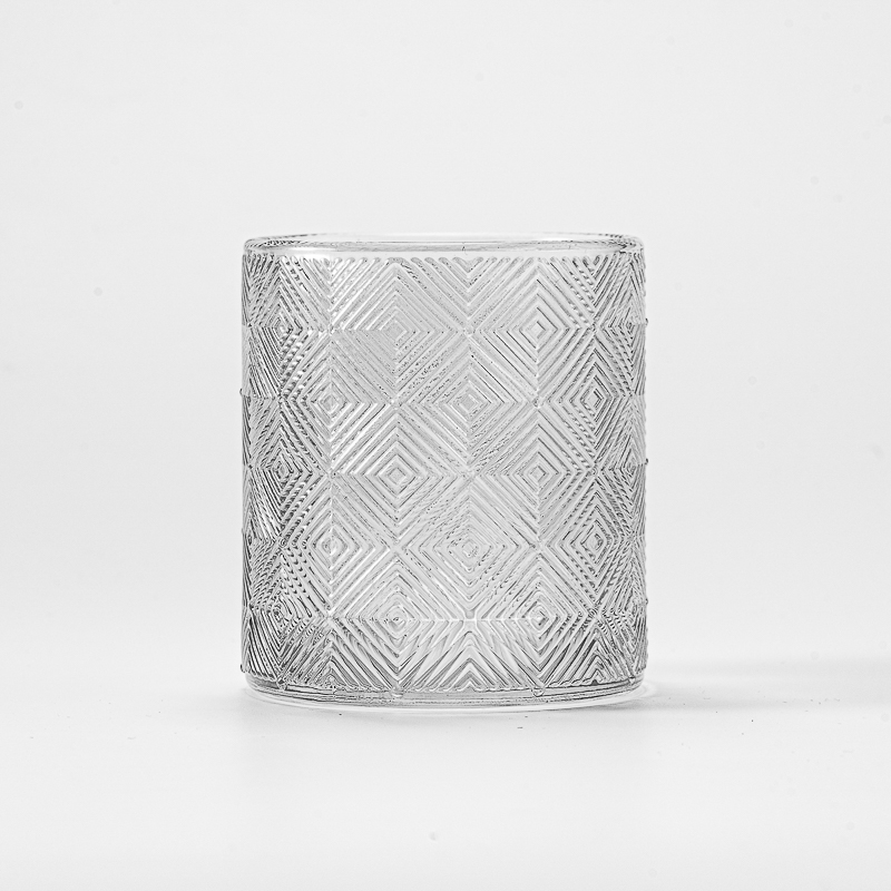 Luxury Texture Decor Transparent Glass Candle Jar for Candle Making Luxury Texture Decor Transparent Glass Candle Jar for Candle Making