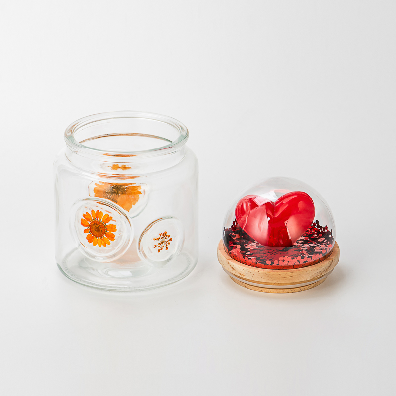 Home Decor Creative Style Glass 511ml Candle Jar with Wood Lid Home Decor Creative Style Glass 511ml Candle Jar with Wood Lid