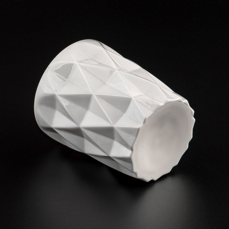 white 7oz glass candle jar with diamond pattern white 7oz glass candle jar with diamond pattern