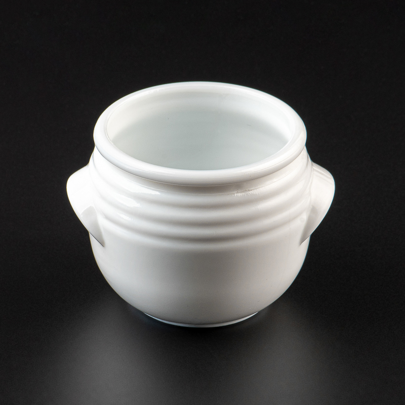 白色蛋形玻璃烛台带手柄蜡烛罐