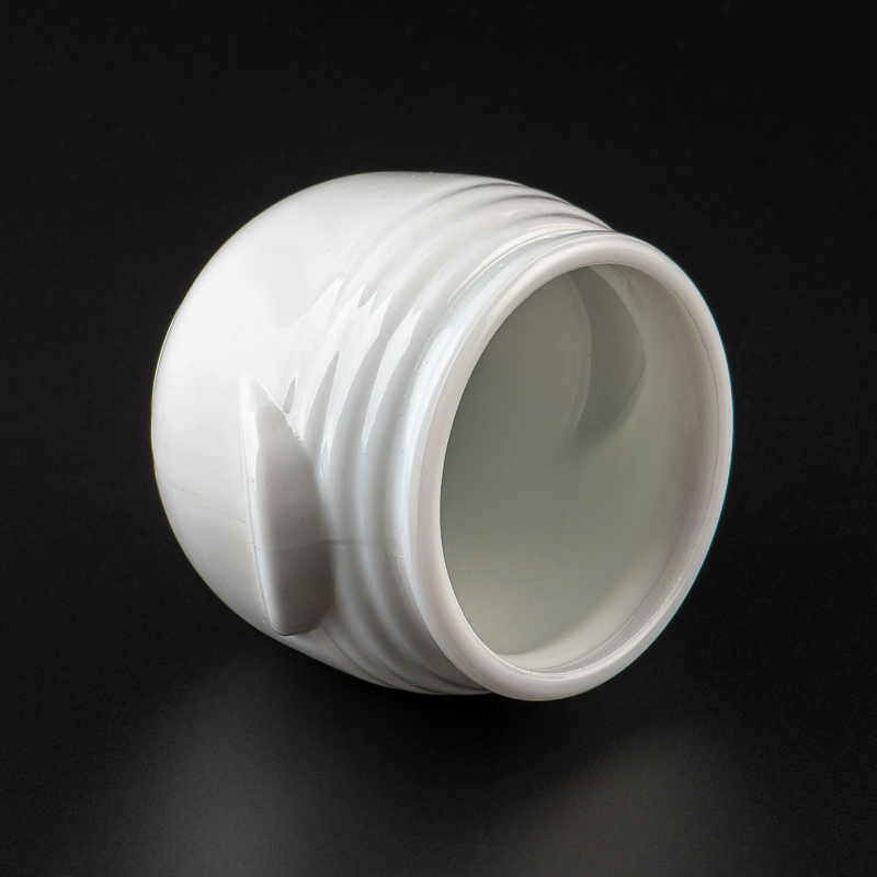 white egg shape glass candle holder candle jar with handle white egg shape glass candle holder candle jar with handle