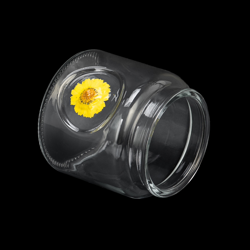 Creative Design Flower Decor Glass Jar Empty Candle Vessel Creative Design Flower Decor Glass Jar Empty Candle Vessel